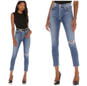 AGOLDE Nico High Rise Slim Straight Jeans Women’s Size 29 Shoreline Distressed